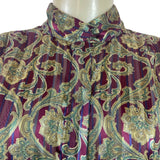 Vintage Yyes St. Clair Paisley Print Button-Up Long Sleeve Blouse Womens Size 12