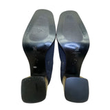Via Spiga Women’s Navy Blue Elastic Round Toe Block Heel Pumps Size 7.5