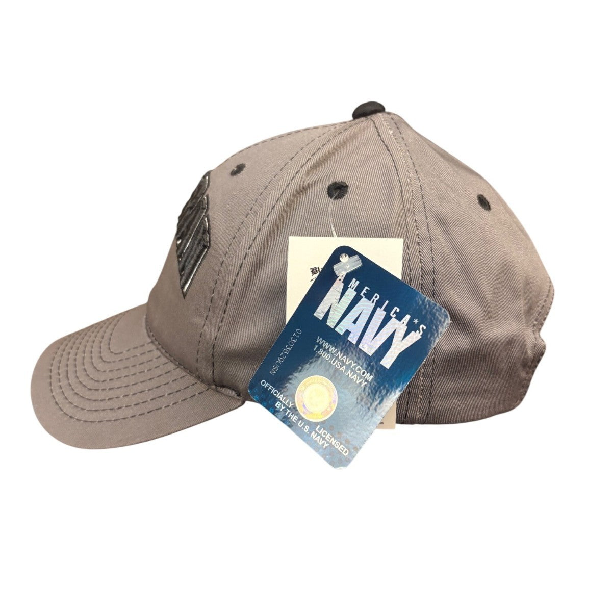 Black Ink Design Mens Charcoal Cotton U.S. Navy Veteran Adjustable Baseball Cap