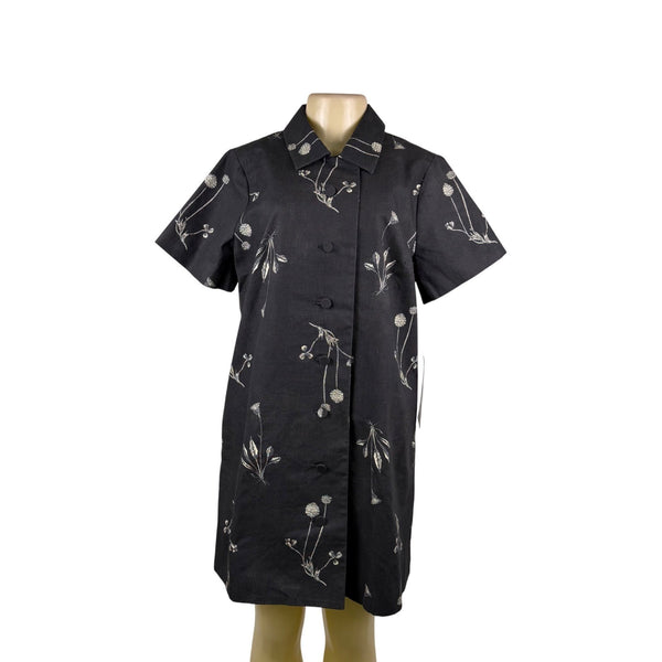 Tuckernuck Womens Black Cotton Meadow Rue Marley Short Sleeve Dress Size L