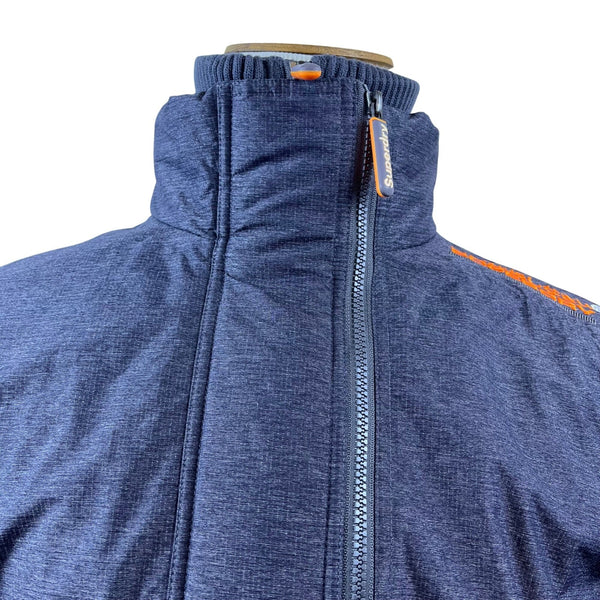Superdry Mens Blue Windcheater Jacket Zip Closure Camouflage Lining Size L