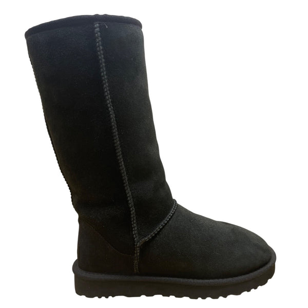 Ugg Pure Women’s Black Suede Sheepskin Cozy Warm Classic Tall Boots Size 8