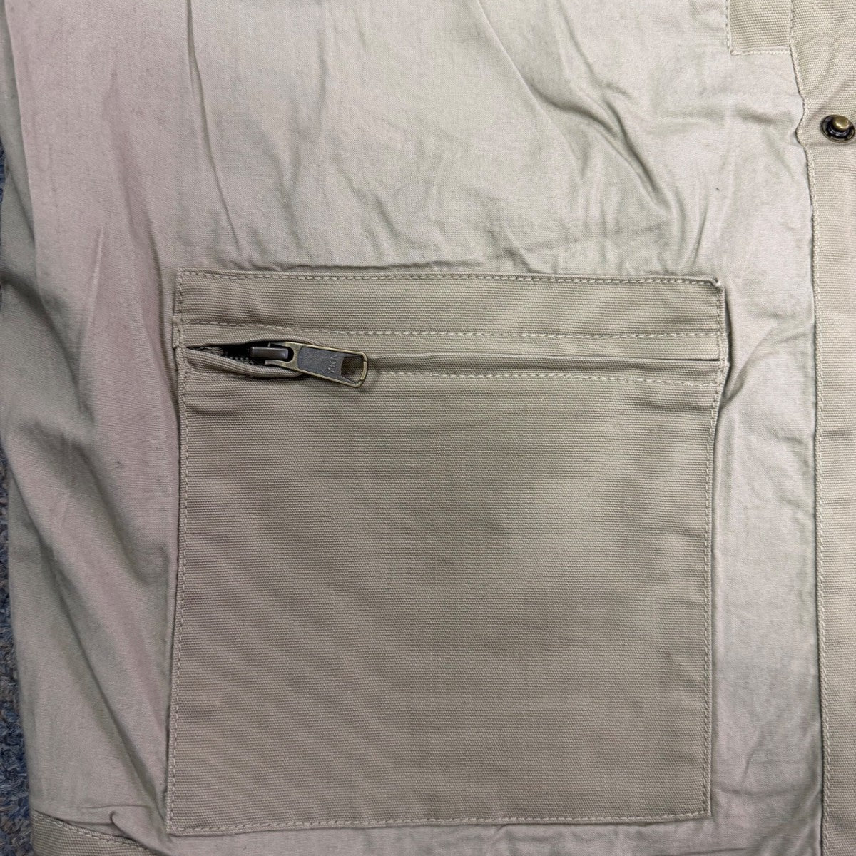 Duluth Trading Mens Tan Utility Vest Functional Storage Durable Zip Vest