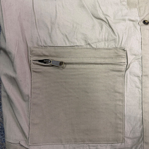 Duluth Trading Mens Tan Utility Vest Functional Storage Durable Zip Vest