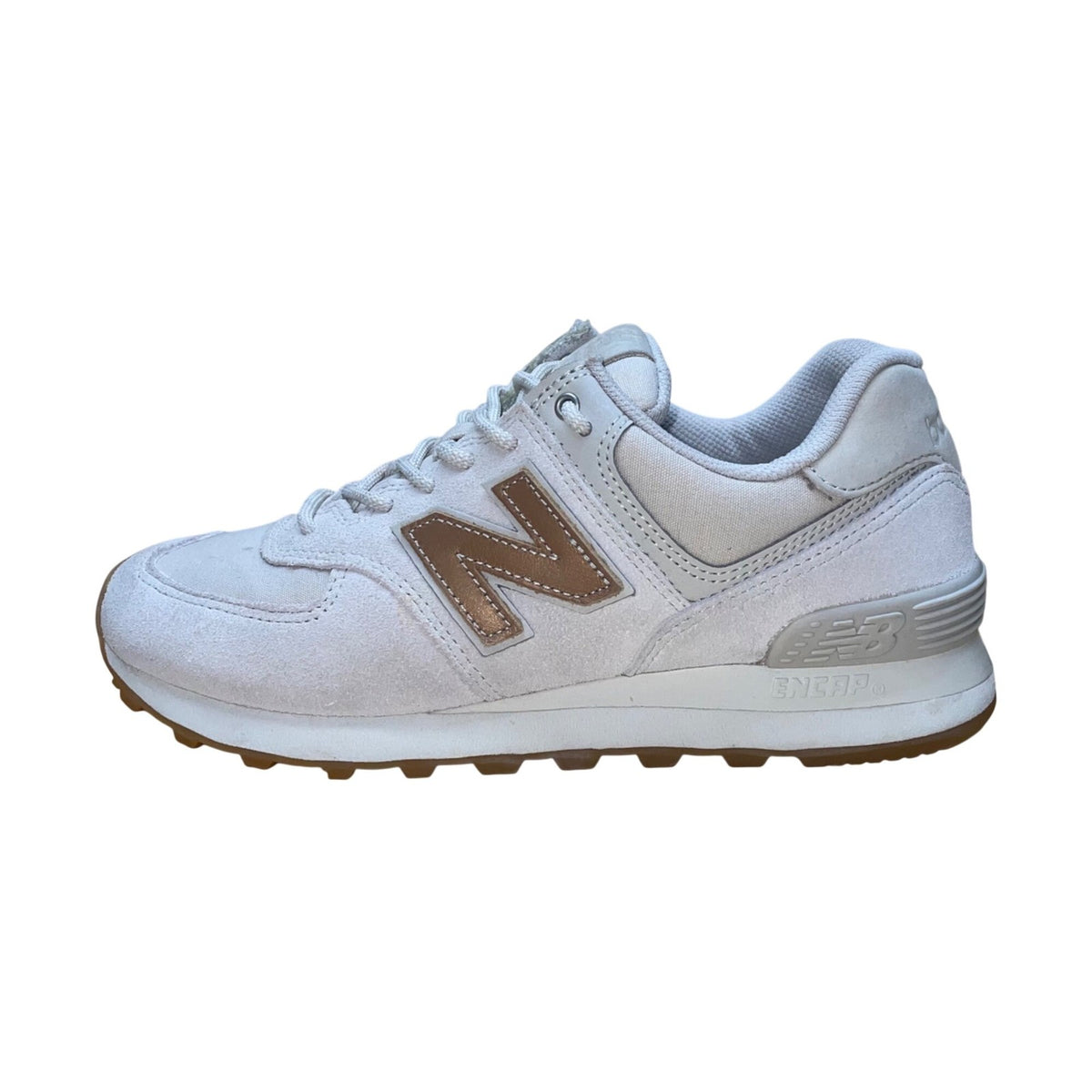 New Balance Women’s White Suede ENCAP 574 Casual Retro Sneakers Size 7