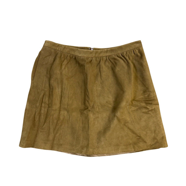 Gap Womens Green Genuine Leather & Mid-Rise Fully Lined Suede Mini Skirt Size 10