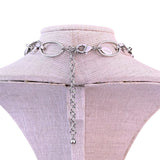Chicos Womens Silver Tone Chain Necklace Adjustable Double Strand Jewelry