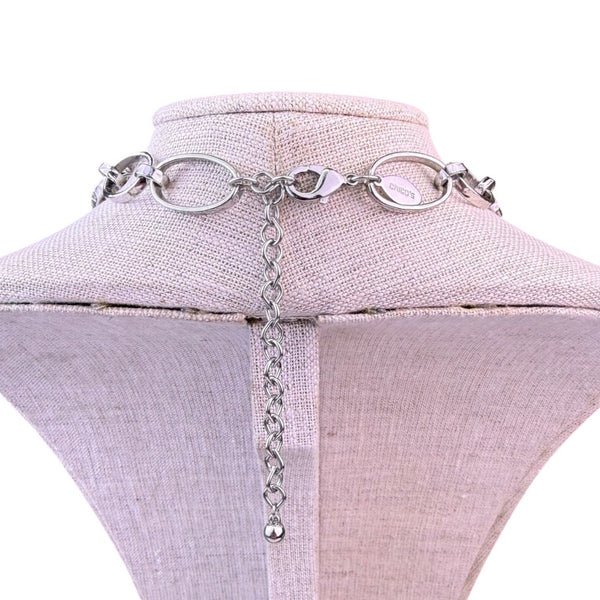 Chicos Womens Silver Tone Chain Necklace Adjustable Double Strand Jewelry