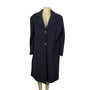 Ceplus Womens Black Wool Blend Long Coat Italy Double-Breasted Size 48