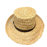 Dorfman Pacific Unisex Natural Straw Hat W/Brown Band Genuine Raffia