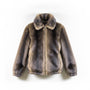 Ellen Tracy Womens Brown Faux Fur Jacket Full Zip Sz M