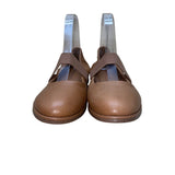 Lucky Brand Women’s Brown Leather Elastic Strap Walnen Ballet Flat Size 8M