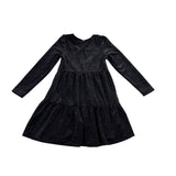 Btween Girls Black Glitter Long-Sleeve Tiered Dress Metallic Size 10
