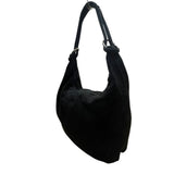 Casper Women’s Black Suede Soft Interior Pocket Silver Hardware Classic Hobo Bag