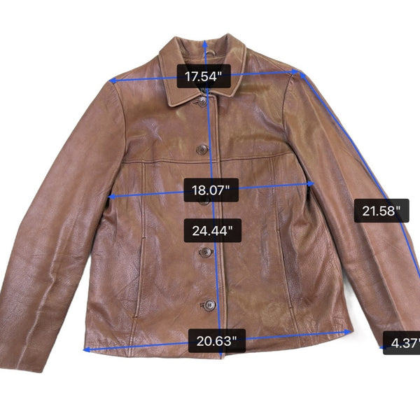 Wilsons Leather Womens Brown Genuine Leather Jacket Thinsulate Lining Sz M