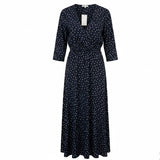 MNG Womens Black Polka Dot Wrap Dress Stylish Lightweight Size M