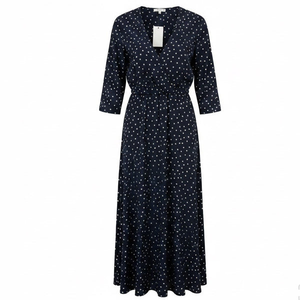 MNG Womens Black Polka Dot Wrap Dress Stylish Lightweight Size M