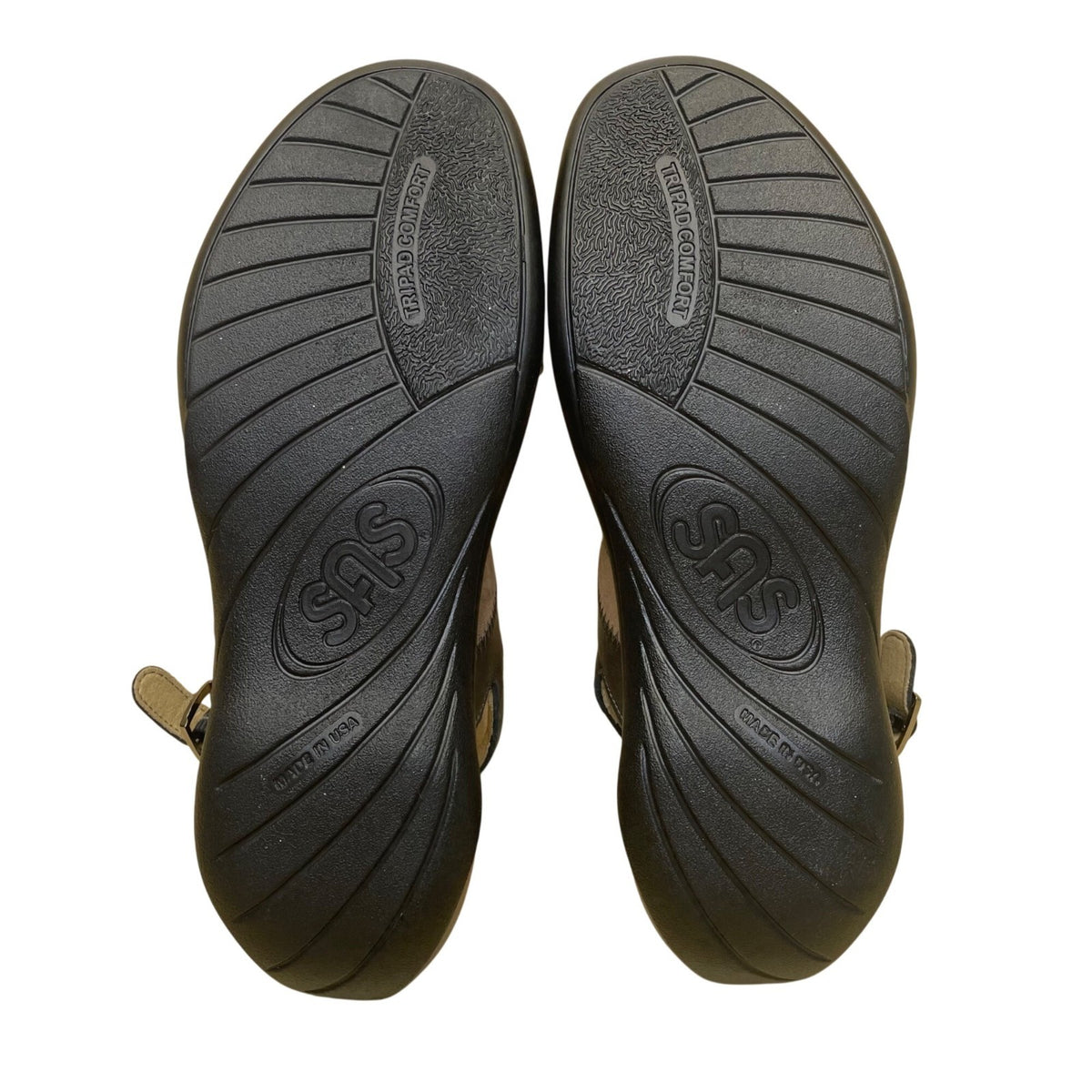 SAS Women’s Brown & Black Dusk Leather Cushioned Adjustable Sandals Sz 8.5M