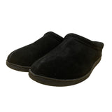 My Slippers Men’s Black Leather Faux Fur Lined Slip-On Clogs Size 13