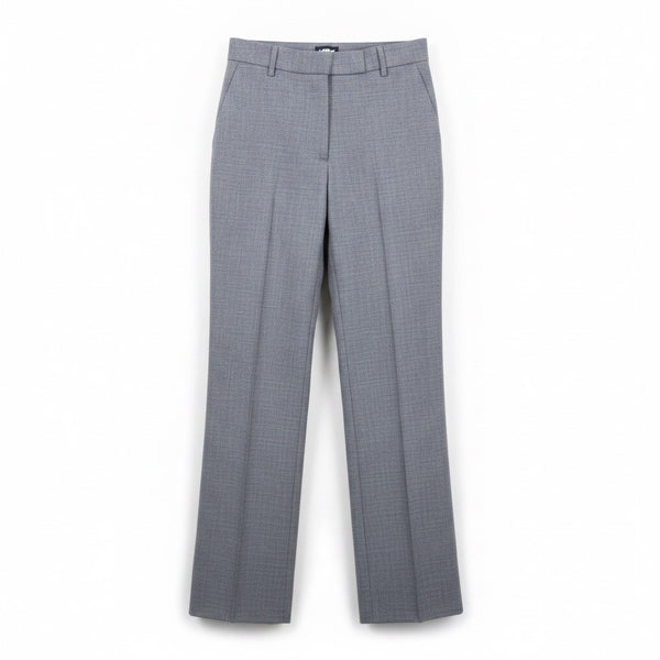 Lands End Womens Gray Flat-Front & Straight Fit Dress Pant Trousers Size 6