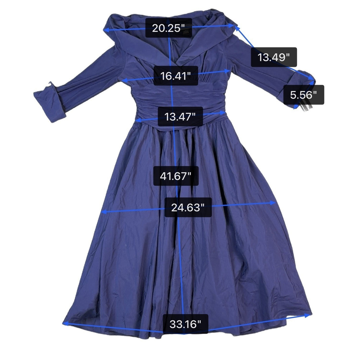 Jessica Howard Womens Navy Midi Fit & Flare Dress Size 12 Tag