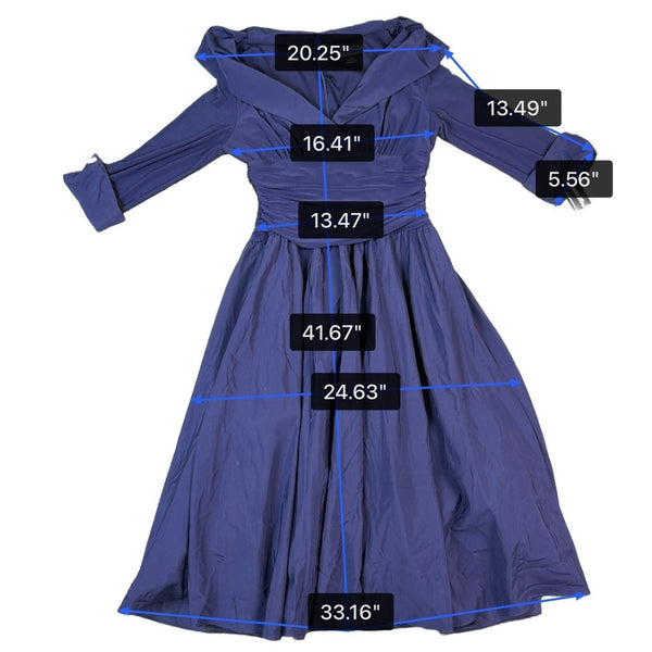 Jessica Howard Womens Navy Midi Fit & Flare Dress Size 12 Tag