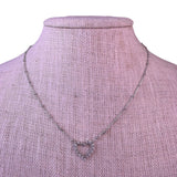 Kendra Scott Womens Silver Tone Heart Rhinestone Pendant Necklace Elegant Design