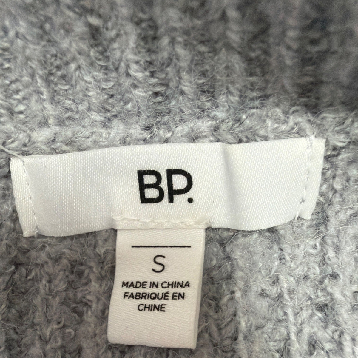 BP Womens Gray Ribbed Knit Crewneck Sweater Size S