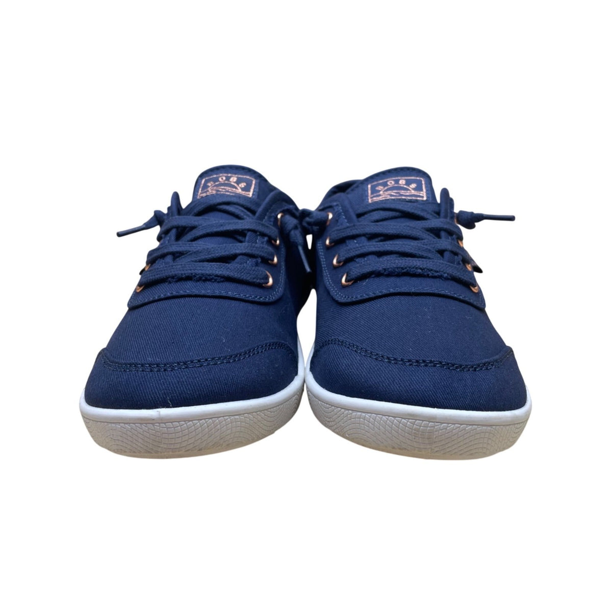 Bobs By Skechers Women’s Navy Blue Canvas Lace-Up Memory Foam Sneakers Size 7.5