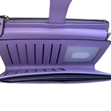 Travelambo Women’s Purple Faux Leather Patterned Button Design Clutch Wallet