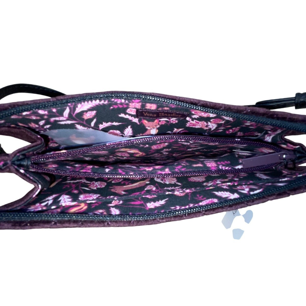Vera Bradley Women’s Blackberry Wine RFID Slim Faux Leather Trim Wristlet Clutch