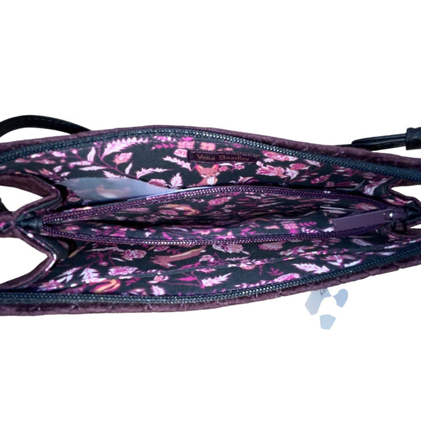 Vera Bradley Women’s Blackberry Wine RFID Slim Faux Leather Trim Wristlet Clutch