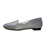 Isaac Mizrahi Women’s Gold & Pink Chevron Faux Leather Slip-On Flats Size 6.5M
