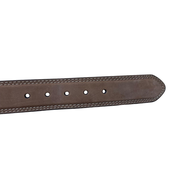 Genuine Leather Mens Brown Belt With Silver Buckle Casual Accessory Sz 49