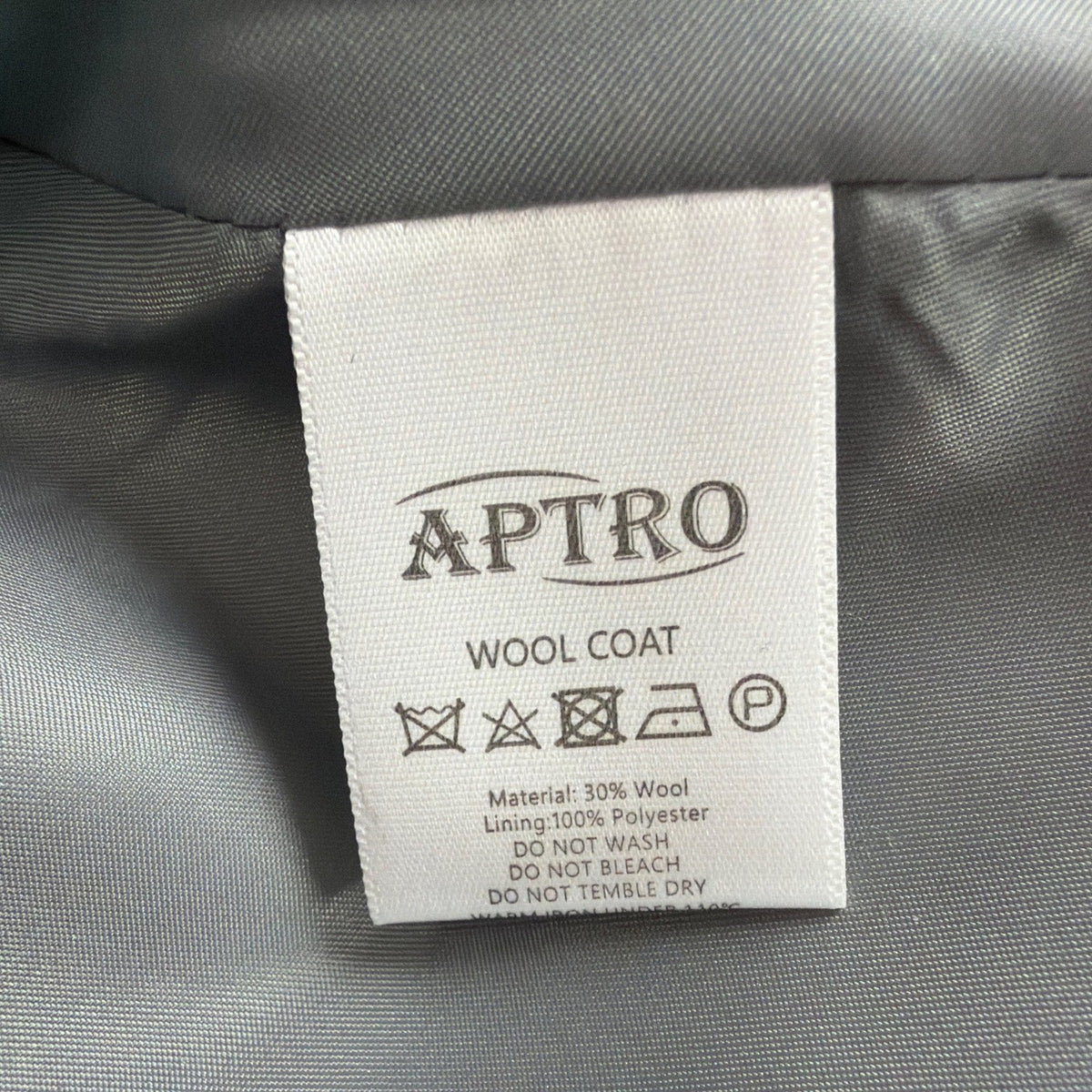 Aptro Womens Gray Wool Blend Double-Breasted Winter Coat Size S