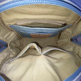 Role Model Women’s Blue & Khaki Canvas & Faux Leather Adjustable Straps Backpack