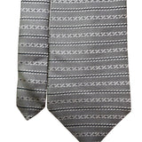 Jones New York Mens Gray 100% Silk Striped Necktie Elegant Pattern Classic Style