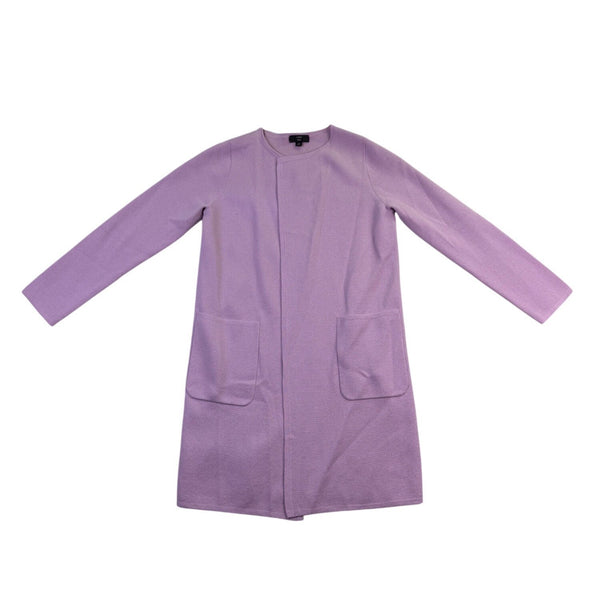J.Crew Womens Purple Textured Long-Sleeve Lengthy Cardigan With Pockets Size XS