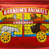 Barnums Animals Red Vinyl Insulated Soft Lunchbox Zip Closure Colorful Animals