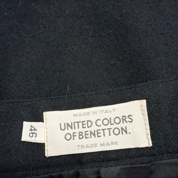 United Colors Of Benetton Womens Black Virgin Wool Pencil Skirt Size 46