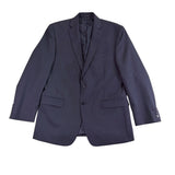 Calvin Klein Mens Navy Wool Blazer Jacket Slim Fit Checkered Two-Button Sz 40R