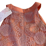 Acevog Womens Peach Lace Sleeveless High-Low Dress Size M