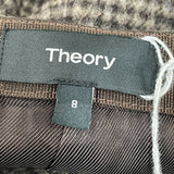 Theory Womens Brown Houndstooth Wool Pants Size 8 New