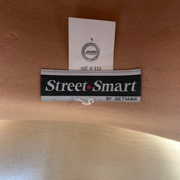 Street Smart Womens Tan Wool Felt Wide Brim Hat USA-Made Retro Style