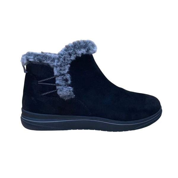 Clarks Women’s Black Faux Fur-Lined Cloudsteppers Slip-On Ankle Boots Size 10M