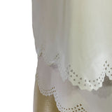 Hudiefly White Sleeveless Scalloped Layered Tank Top Open Back Design Sz L New