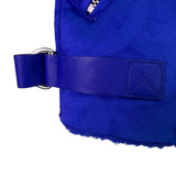 Bershka Womens Blue Faux Shearling Biker Jacket With Zipper Pockets Size S