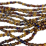Womens Brown Gold Glass Bead Necklace Necklace 12 Strands