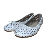 Rialto Women’s White Synthetic Bow Accents Cutout Garry Ballet Flats Size 8.5M