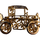 Vintage Gold-Tone Womens Brooch Model T Car Design Faux Pearls Rhinestones